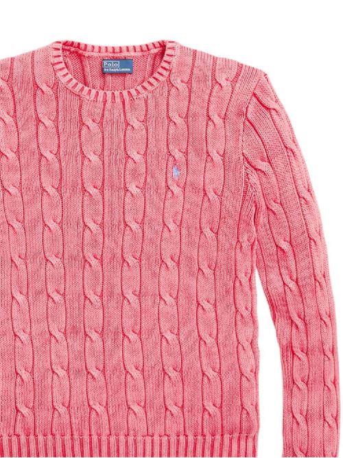 coral pink cotton cable knit Polo Ralph Lauren | 211935303001